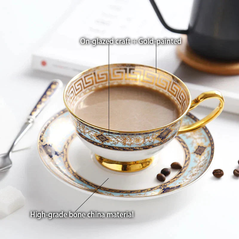 DecorBites™ Bone China Tea Set: Elegant European Ceramic Coffee Porcelain Teaware