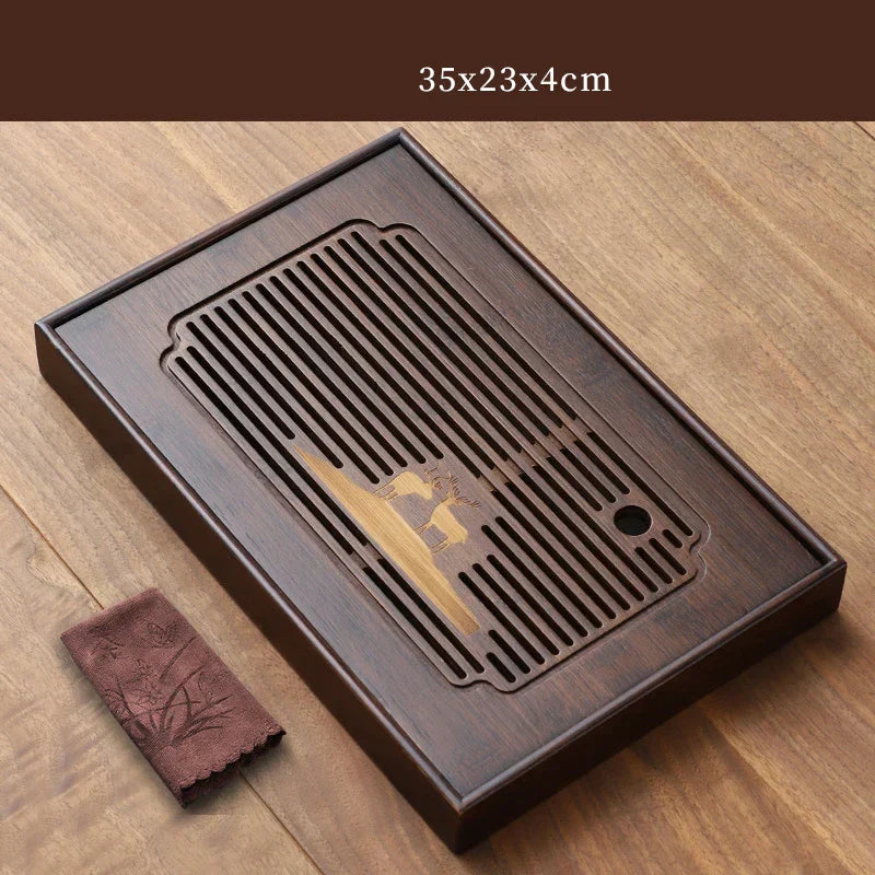 DecorBites™ Bamboo Tea Tray: Natural, Rectangular Tea Board for Kung Fu Tea Set