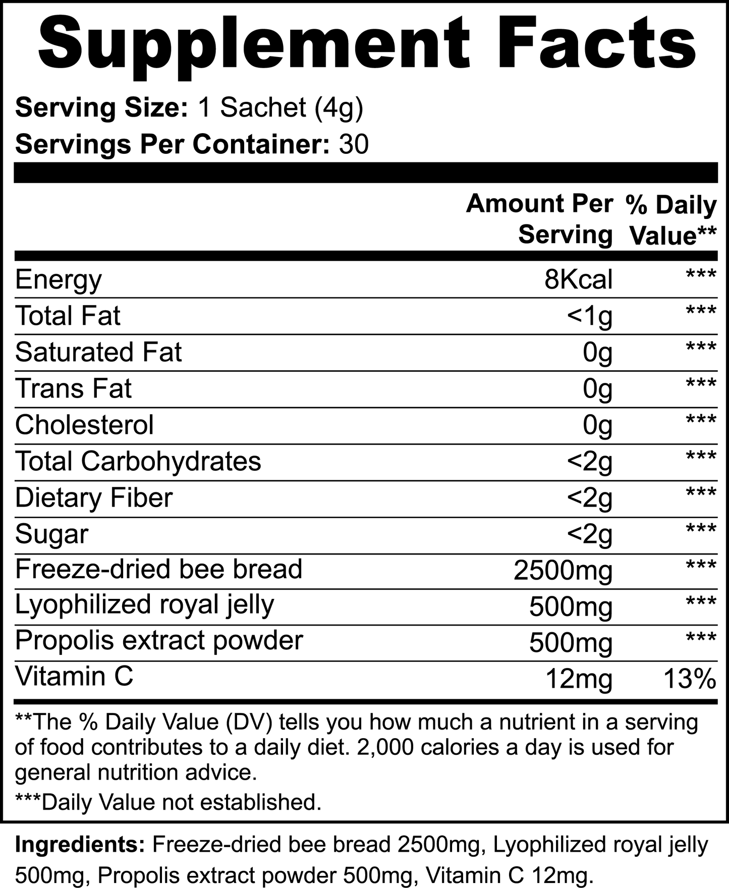 Bee Bread Powder Supplement