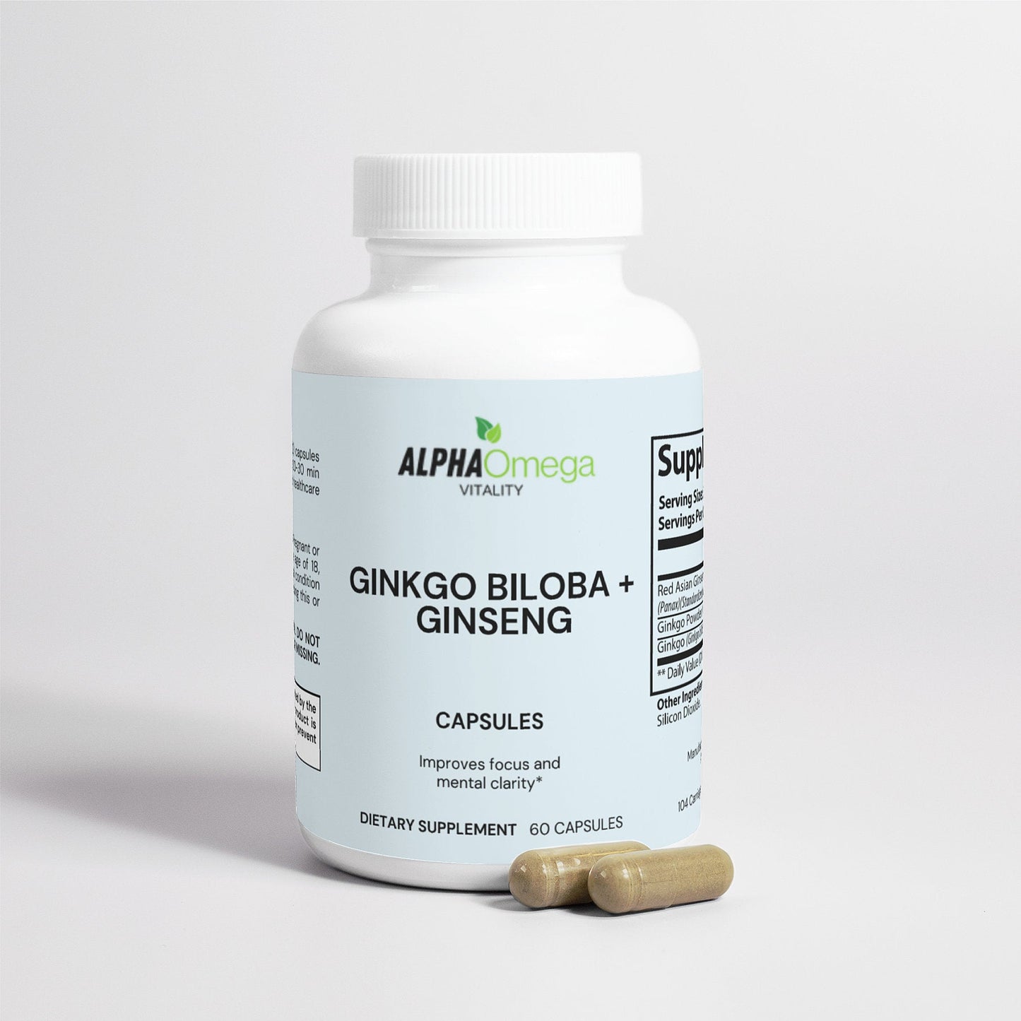 Ginkgo Biloba and Ginseng Capsules