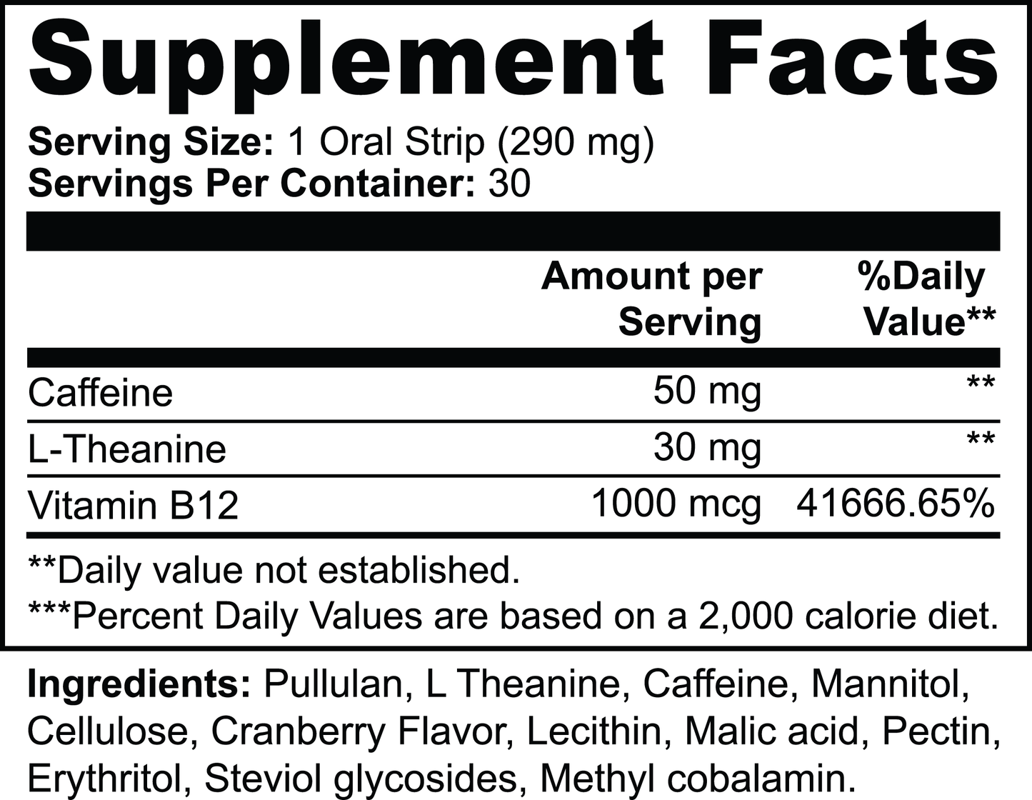 Natural Energy Strips - Cranberry Flavor