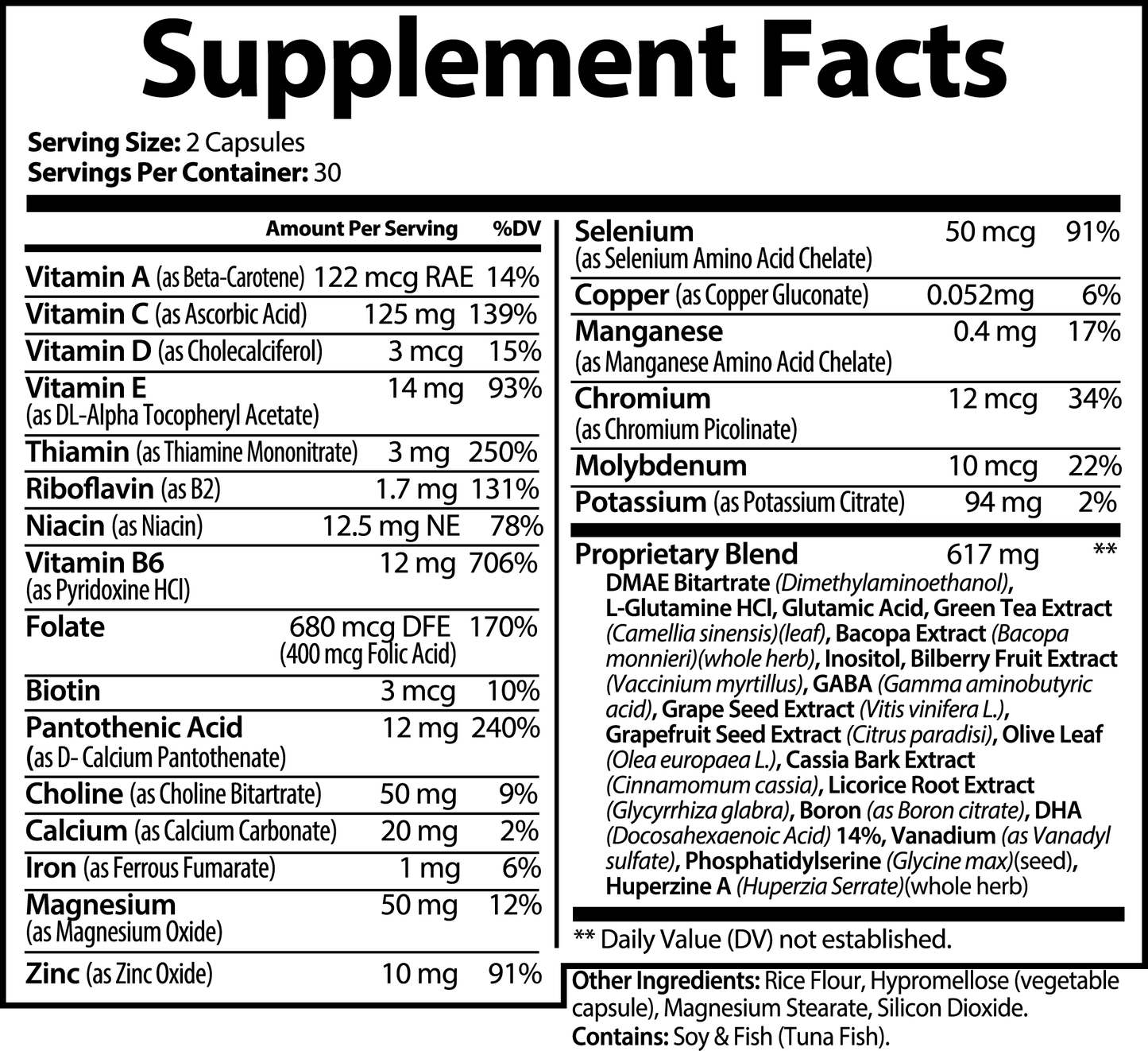 Natural Brain & Focus Supplement