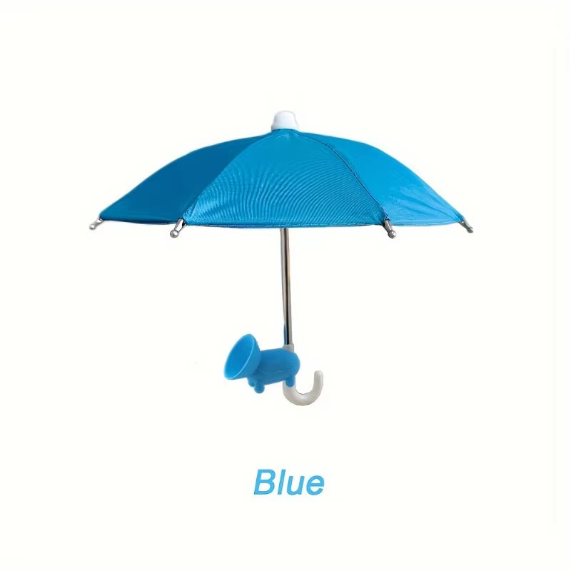 Compact Smartphone Umbrella with Suction Cup Mount, Outdoor Anti-Glare Sunshade, and Anti-Reflective Screen Protector