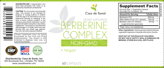 Berberine Complex - Berberine 1000mg Per Serving Plus Bitter Melon & Banaba Leaf Extract, Non-GMO Vegan, AMPK Metabolic Activator (Bitter Melon) - 60 Caps