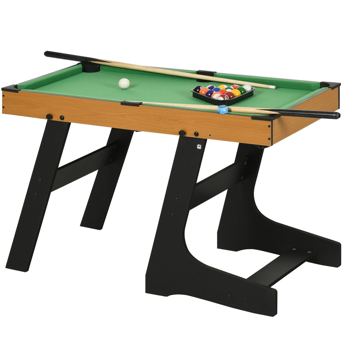 38" Foldable Billiards Tabletop Game, Pool Table Set, Fun for the Whole Family with Easy Folding for Storage, Balls, Cues, Chalk, Brush for Game Room, Man Cave - Blinks Emporium