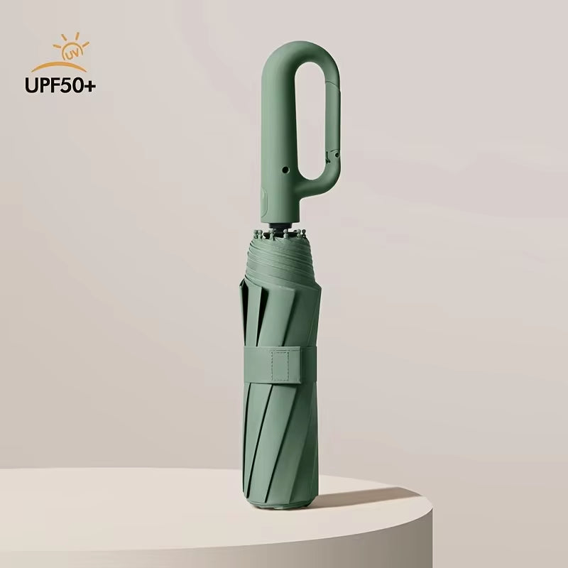 30-Bone Windproof 105CM Reinforced Automatic Folding Umbrella for Men with Large Buckle Handle, Wind and Water Resistant