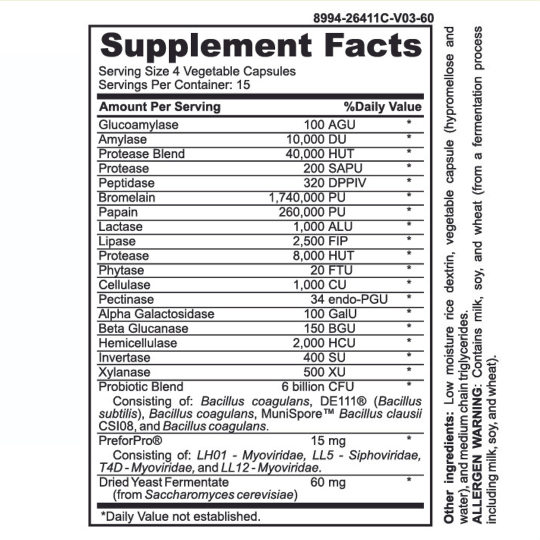 FODMAP Digestive Enzymes with Probiotics, Prebiotics & Postbiotics - Low FODMAP Certified, Keto, Paleo