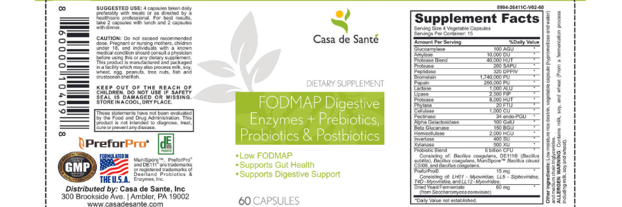 FODMAP Digestive Enzymes with Probiotics, Prebiotics & Postbiotics - Low FODMAP Certified, Keto, Paleo