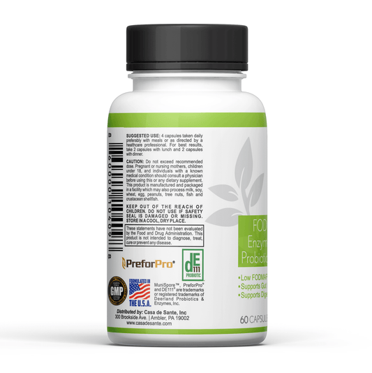 FODMAP Digestive Enzymes with Probiotics, Prebiotics & Postbiotics - Low FODMAP Certified, Keto, Paleo