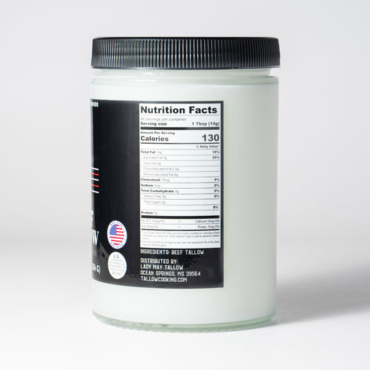 Jar with a nutrition facts label on a white background