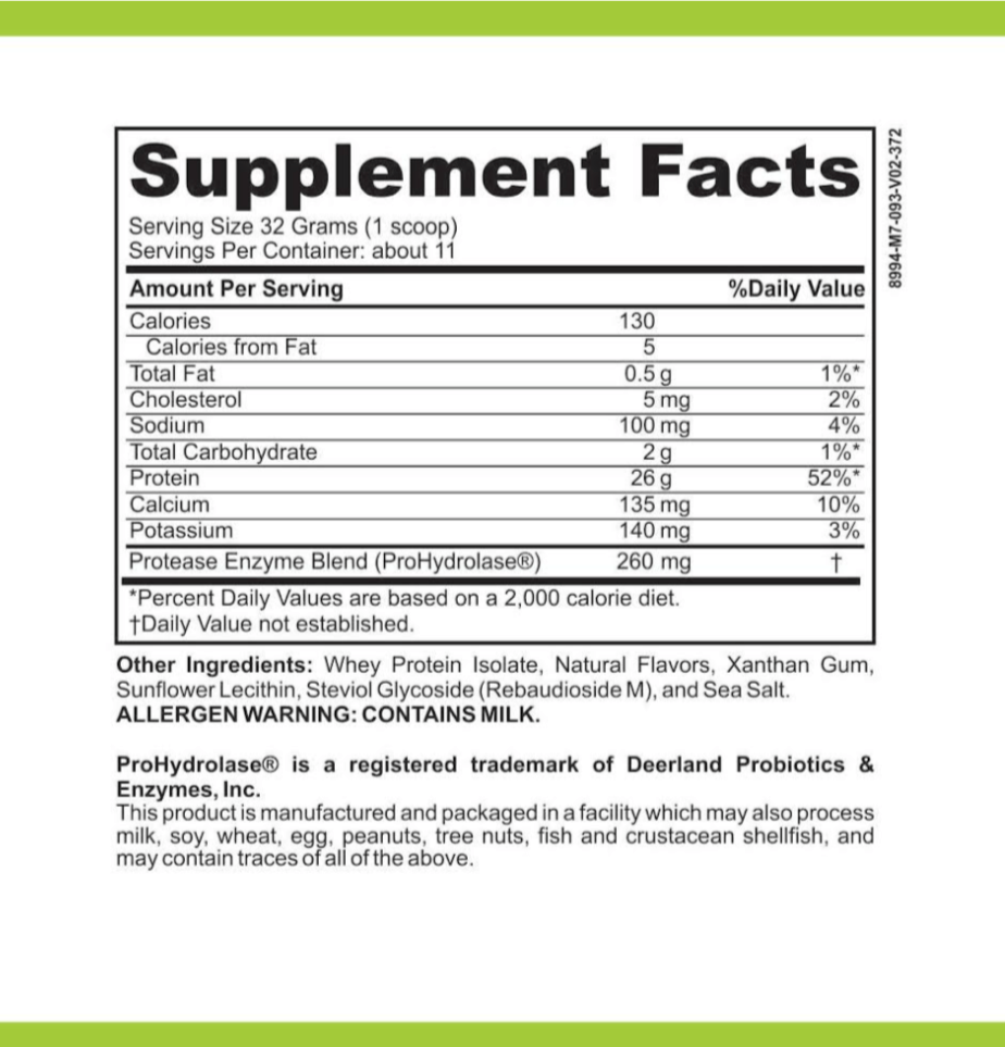 Gut Friendly Whey Protein Isolate Low FODMAP Certified, Paleo, Keto (Vanilla)
