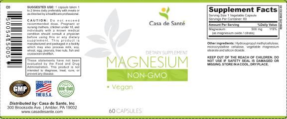 Magnesium, non GMO, Vegan