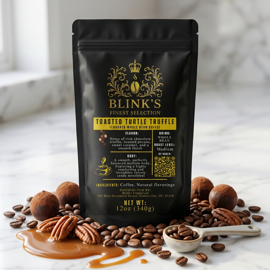 Toasted Turtle Truffle coffee bag with pecans and caramel - blinks emporium