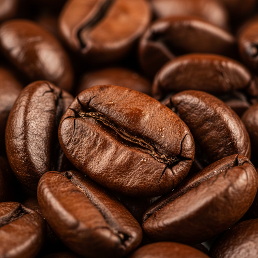 Close-up of roasted coffee beans